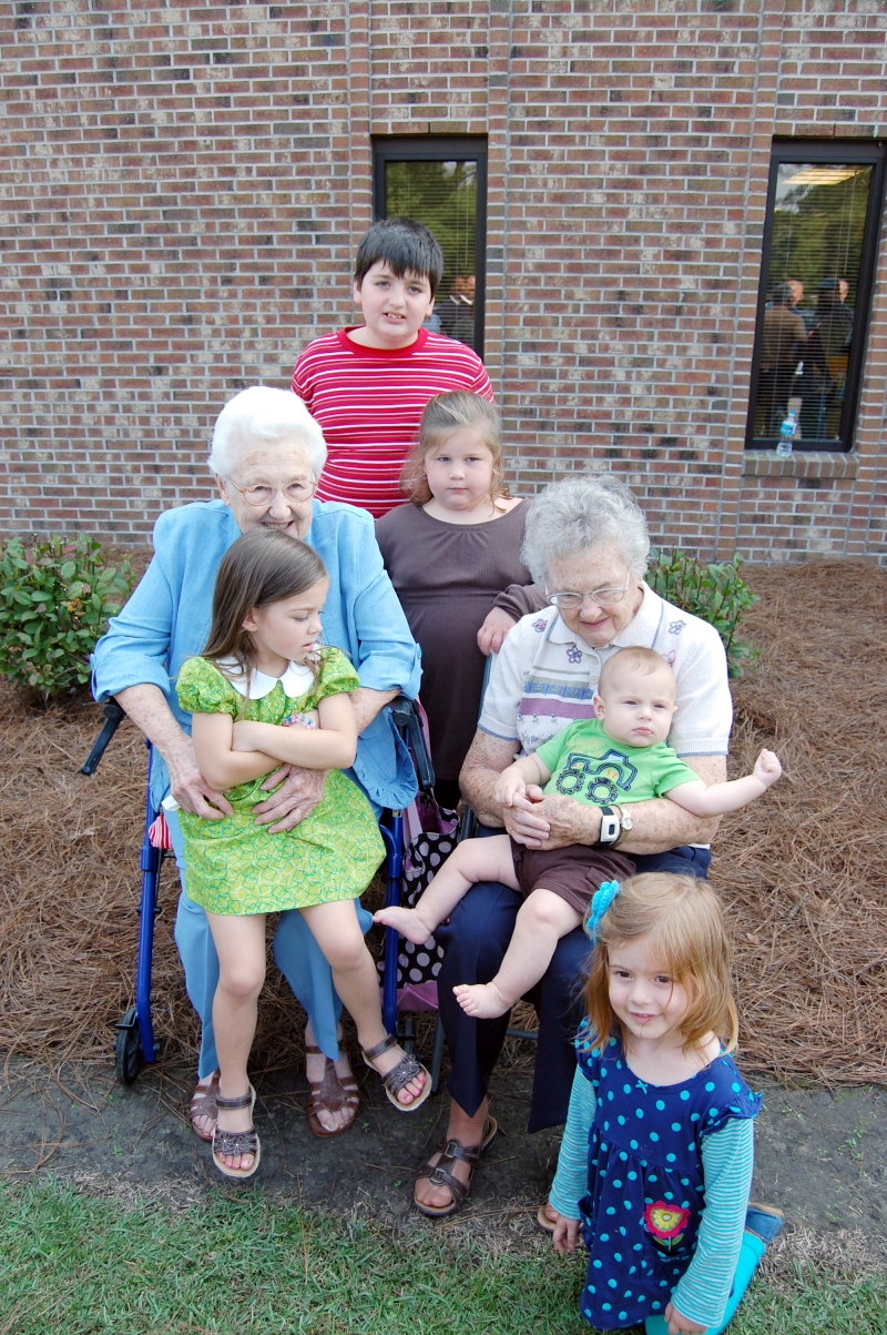 Aunt Grace and Martha with 5 gc 